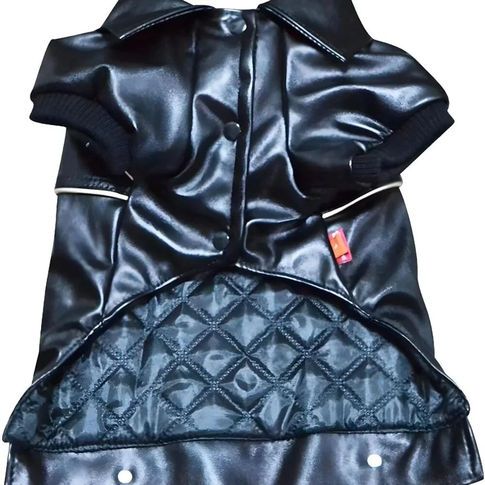 Dog Winter Coat Pu Leather Motorcycle Jacket